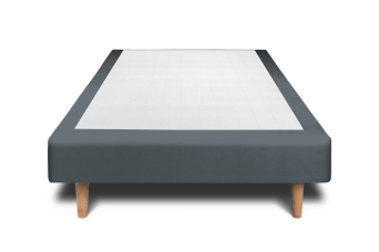 Sommier Tapissier 90x190 cm (déjà monté) - Velours - Gris Anthracite