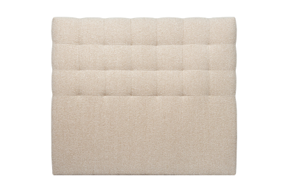 Tête de lit 140 cm Capitonnée - Tissu Bouclette Beige Clair