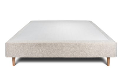 Sommier Tapissier 135x190 cm - H35 cm - Bouclette - Beige clair