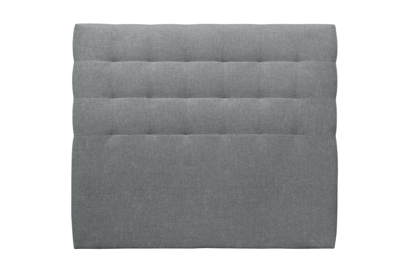 Tête de lit 135 cm Capitonnée - Tissu Toile Natté Gris Anthracite