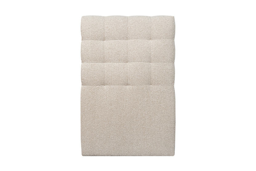Lit 90x200 avec Sommier et Matelas - Sommier Beige Clair + Tête de lit Capitonnée - Windsor