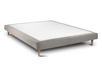 Sommier Tapissier 150x190 cm (déjà monté) - Bouclette - Gris