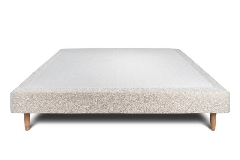 Sommier Tapissier 140x190 cm (déjà monté) - Bouclette - Beige Clair