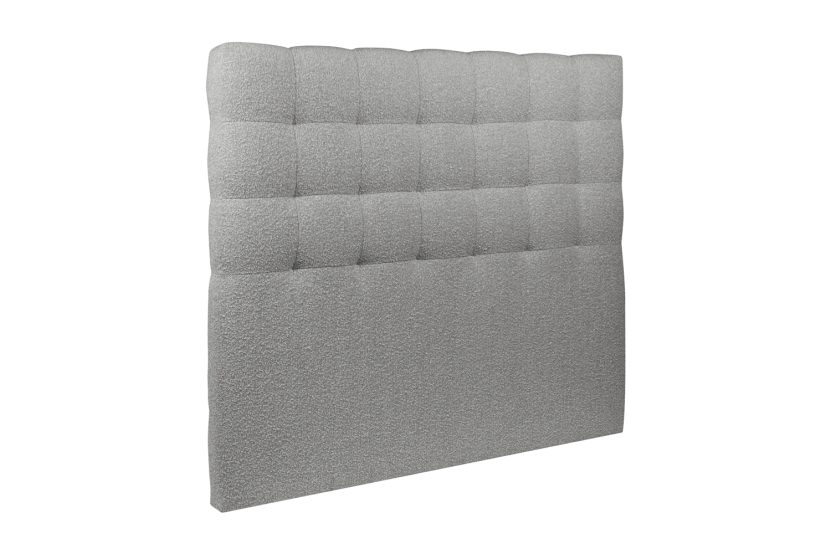 Tête de lit 200 cm Capitonnée - Tissu Bouclette Gris