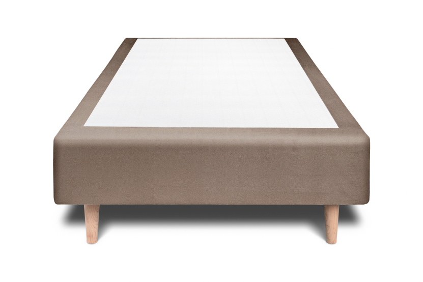 Sommier Tapissier 90x190 cm - Velours - Taupe