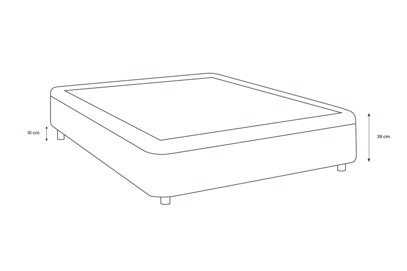 Sommier Coffre 140x190 cm - Velours - Gris anthracite