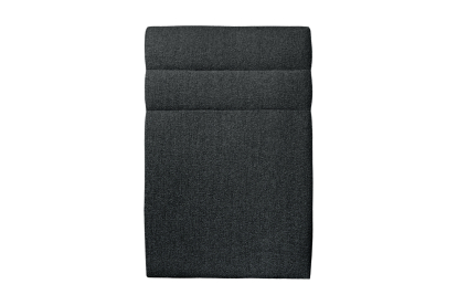 Lit 90x200 cm - Sommier tapissier H29 cm + tête de lit à lignes - Tissu Bouclette Noir