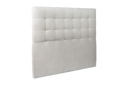 Lit 200x200 cm - Sommier à lattes H29 cm + tête de lit capitonnée - Tissu Velours Gris Clair