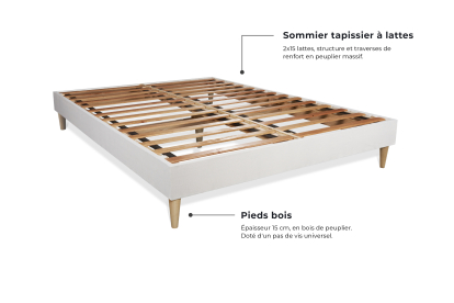Sommier Tapissier à Lattes 180x200 cm - En kit à monter soi-même