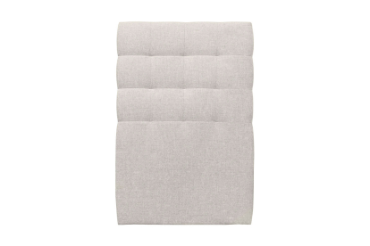 Lit 90x200 cm - Sommier tapissier H35 cm + tête de lit capitonnée - Tissu Toile natté Beige Clair