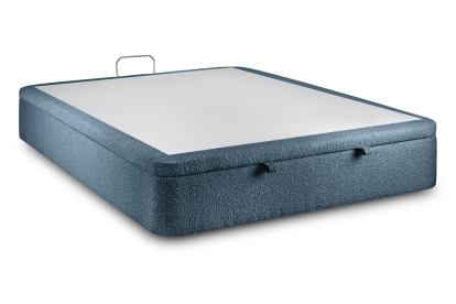 Sommier Coffre 200x200 cm - Bouclette - Bleu