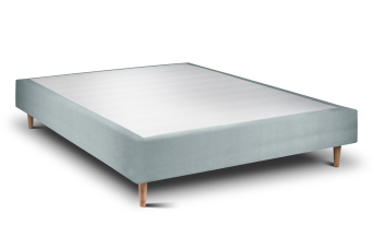 Sommier Tapissier 160x200 cm - H35 cm - Velours - Gris bleuté