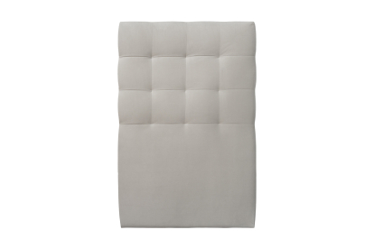 Lit 90x190 cm - Sommier tapissier H35 cm + tête de lit capitonnée - Tissu Velours Gris Clair