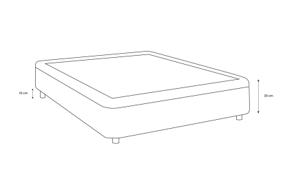 Sommier Coffre 200x200 cm - Toile nattée  - Noir