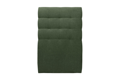 Lit 90x200 cm - Sommier tapissier H35 cm + tête de lit capitonnée - Tissu Toile natté Vert Kaki