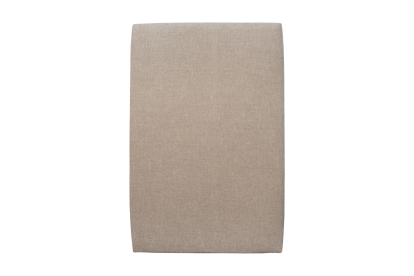 Lit 90x190 cm - Sommier tapissier H35 cm + tête de lit tapissée - Tissu Toile natté Beige Brun
