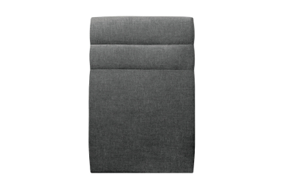 Lit 90x200 cm - Sommier tapissier H29 cm + tête de lit à lignes - Tissu Toile natté Gris Anthracite