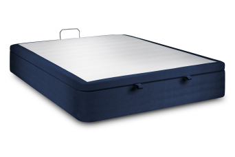 Sommier Coffre 180x200 cm - Velours - Bleu océan