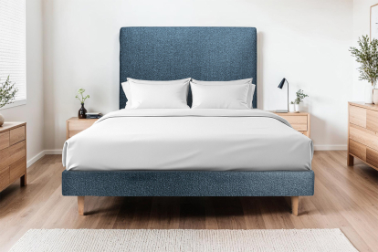 Sommier Tapissier 140x200 cm - H29 cm - Bouclette - Bleu