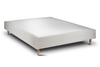 Sommier Tapissier 160x200 cm - H35 cm - Velours - Gris clair