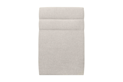 Lit 90x190 cm - Sommier tapissier H29 cm + tête de lit à lignes - Tissu Toile natté Beige Clair