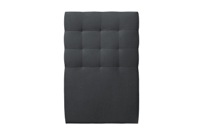 Lit 90x190 cm - Sommier tapissier H35 cm + tête de lit capitonnée - Tissu Velours Gris Anthracite