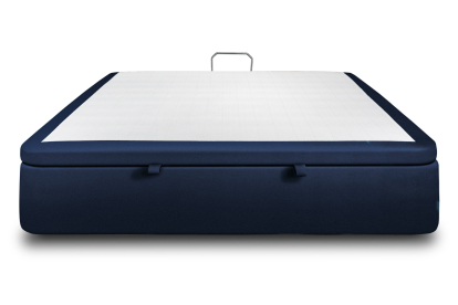 Sommier Coffre 180x200 cm - Velours - Bleu océan