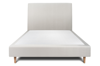 Lit 160x200 cm - Sommier tapissier H35 cm + tête de lit tapissée - Tissu Velours Gris Clair