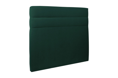 Lit 140x190 cm - Sommier tapissier H29 cm + tête de lit à lignes - Tissu Velours Vert