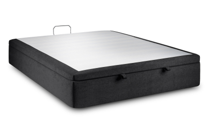 Sommier Coffre 180x200 cm - Toile nattée  - Noir