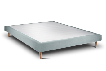 Sommier Tapissier 140x200 cm - H29 cm - Velours - Gris bleuté