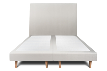 Lit 2x 100x200 cm - Sommier tapissier H29 cm + tête de lit tapissée - Tissu Velours Gris Clair