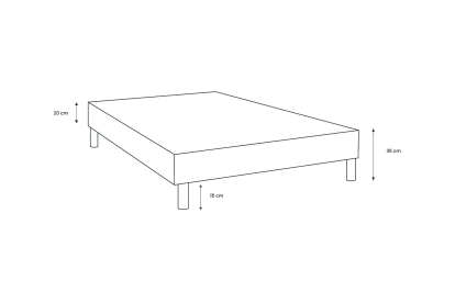 Lit 90x190 cm - Sommier tapissier H35 cm + tête de lit capitonnée - Tissu Velours Gris Anthracite