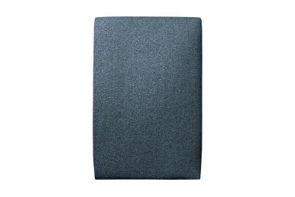 Lit 90x190 cm - Sommier tapissier H35 cm + tête de lit tapissée - Tissu Bouclette Bleu