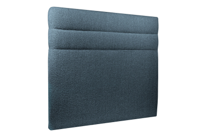 Lit coffre 200x200 cm avec Tête de lit à lignes - Tissu Bouclette Bleu