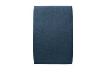 Lit 90x190 cm - Sommier tapissier H35 cm + tête de lit tapissée - Tissu Toile natté Bleu Océan