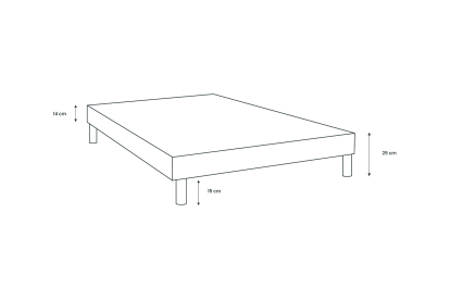 Sommier Tapissier 100x200 cm - H29 cm - Velours - Taupe