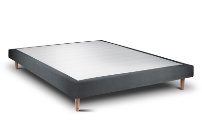 Lit 160x200 cm - Sommier tapissier H29 cm + tête de lit capitonnée - Tissu Velours Gris Anthracite