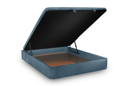 Sommier Coffre 140x190 cm - Bouclette - Bleu