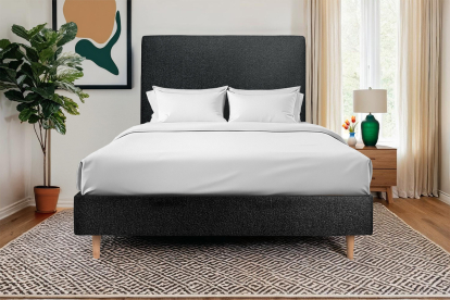 Sommier Tapissier 140x190 cm - H35 cm - Bouclette - Noir