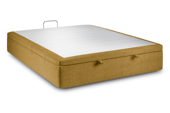 Sommier Coffre 160x200 cm - Toile nattée  - Jaune