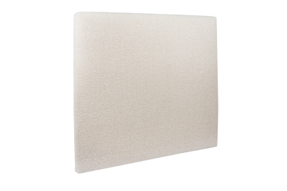Lit 2x 100x200 cm - Sommier tapissier H29 cm + tête de lit tapissée - Tissu Bouclette Beige Clair