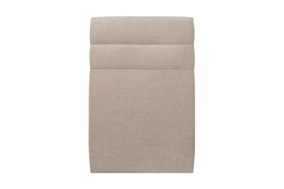 Lit 90x190 cm - Sommier à lattes H29 cm + tête de lit à lignes - Tissu Toile natté Beige Brun
