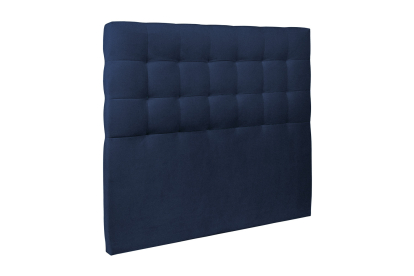 Lit 2x 100x200 cm - Sommier tapissier H29 cm + tête de lit capitonnée - Tissu Velours Bleu Océan