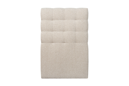 Lit 90x200 cm - Sommier tapissier H29 cm + tête de lit capitonnée - Tissu Bouclette Beige Clair