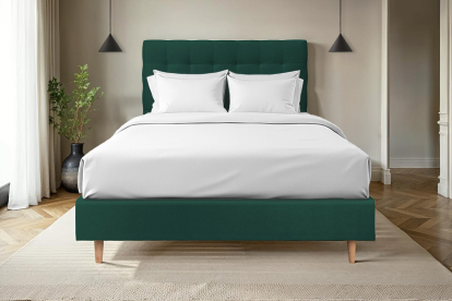Tête de lit 150 cm Capitonnée - Tissu Velours Vert