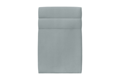 Lit 90x190 cm - Sommier tapissier H29 cm + tête de lit à lignes - Tissu Velours Gris Bleuté
