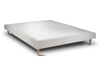 Sommier Tapissier 140x190 cm - H29 cm - Velours - Gris clair