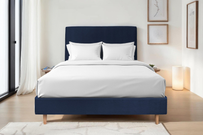 Tête de lit 150 cm Tapissée - Tissu Velours Bleu Ocean