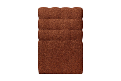 Lit 90x200 cm - Sommier tapissier H29 cm + tête de lit capitonnée - Tissu Bouclette Terracotta